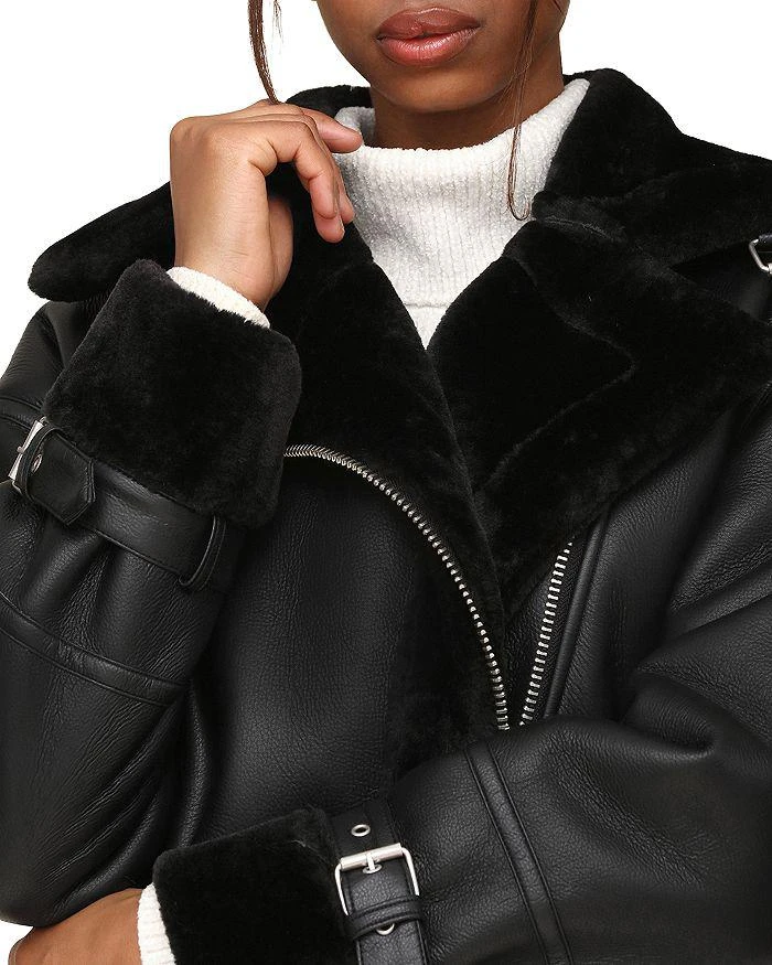 Avec Les Filles Oversized Faux Shearling Moto Coat 7