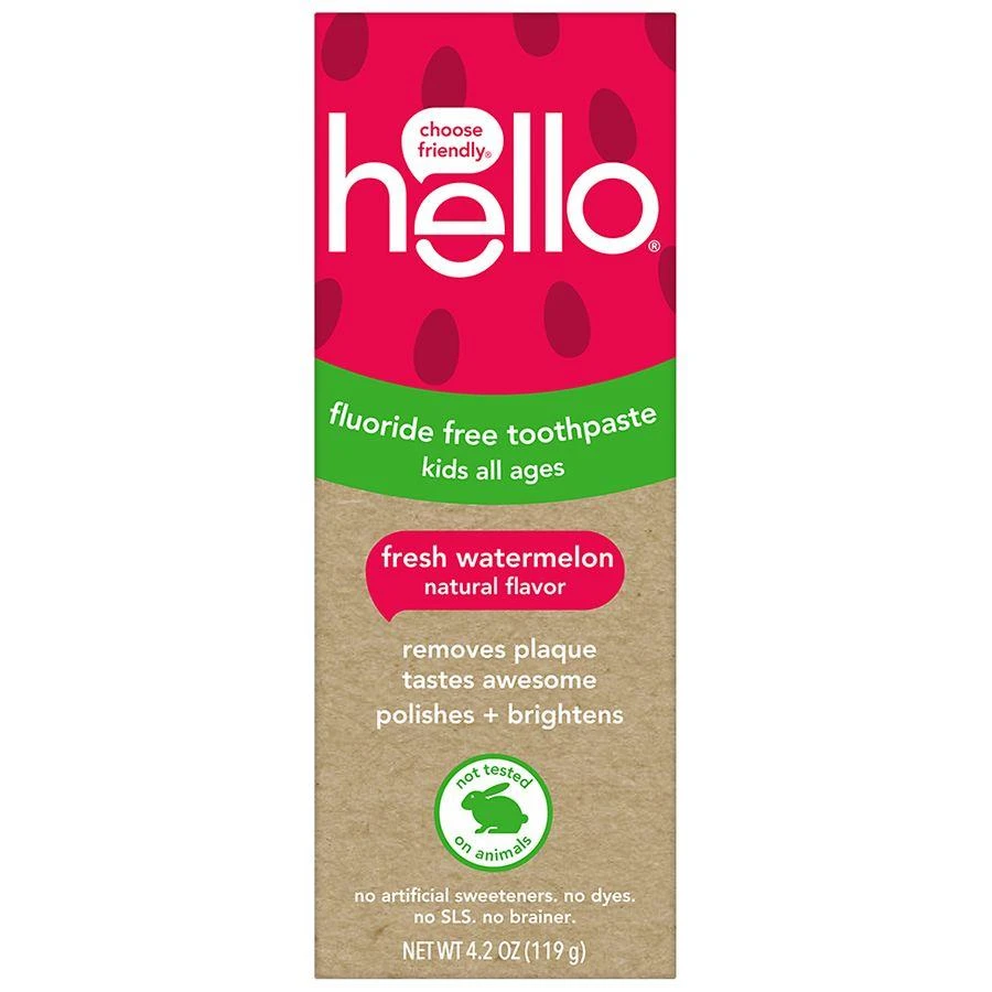 Hello Fluoride Free Kids Toothpaste Watermelon 7