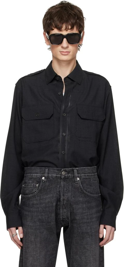MAISON MARGIELA Black Long-Sleeved Shirt 1