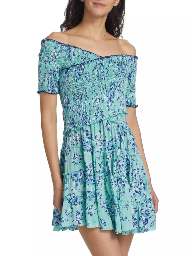 Poupette St Barth Soledad Floral Smocked Minidress 3