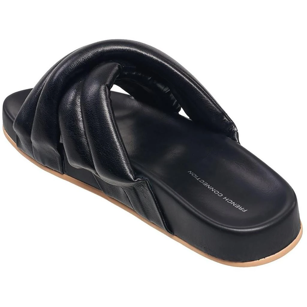 French Connection Hayden Womens Vegan Leather Footbed Slide Sandals 2