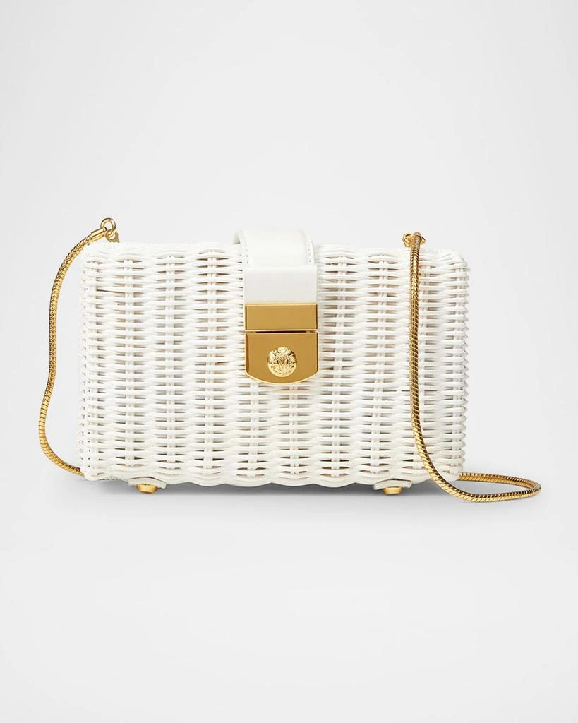 VERONICA BEARD Lock Box Rattan Clutch Bag 1
