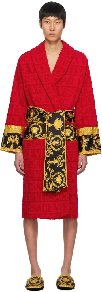 Versace Red 'I Heart Baroque' Bathrobe 1