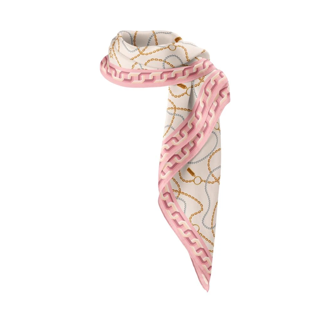 LePARMENTIER Paris Heritage Chain and Pearls Silk Square Scarf 4