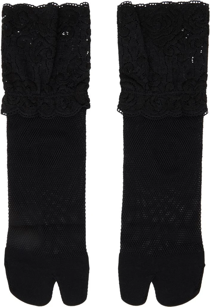 YOHJI YAMAMOTO Black Mesh/Lace Tabi Socks 1