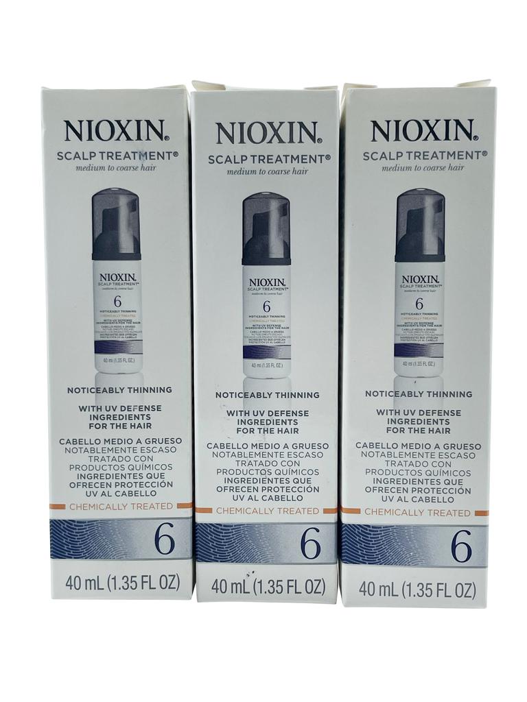 NIOXIN Scalp Treatment 6 Chemically Treated Hair 1.35 OZ Set of 3