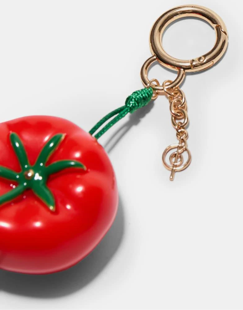 Stradivarius Stradivarius Tomato charm keyring in red 4