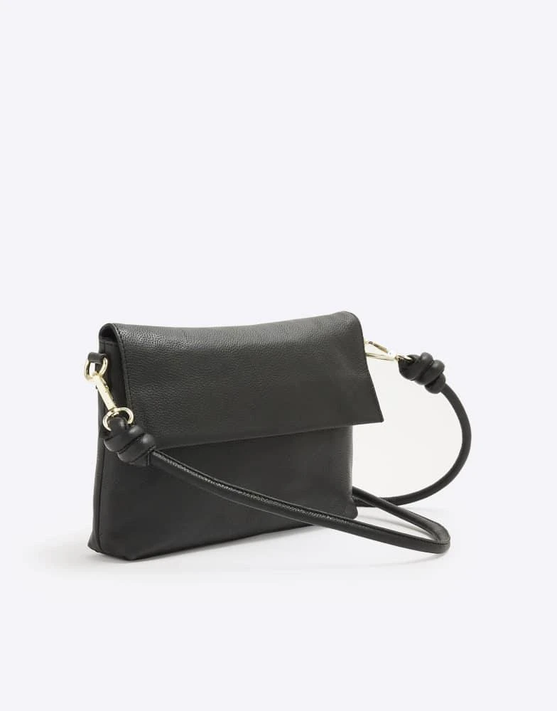 River Island River Island Leather knot strap cross body bag in black 4