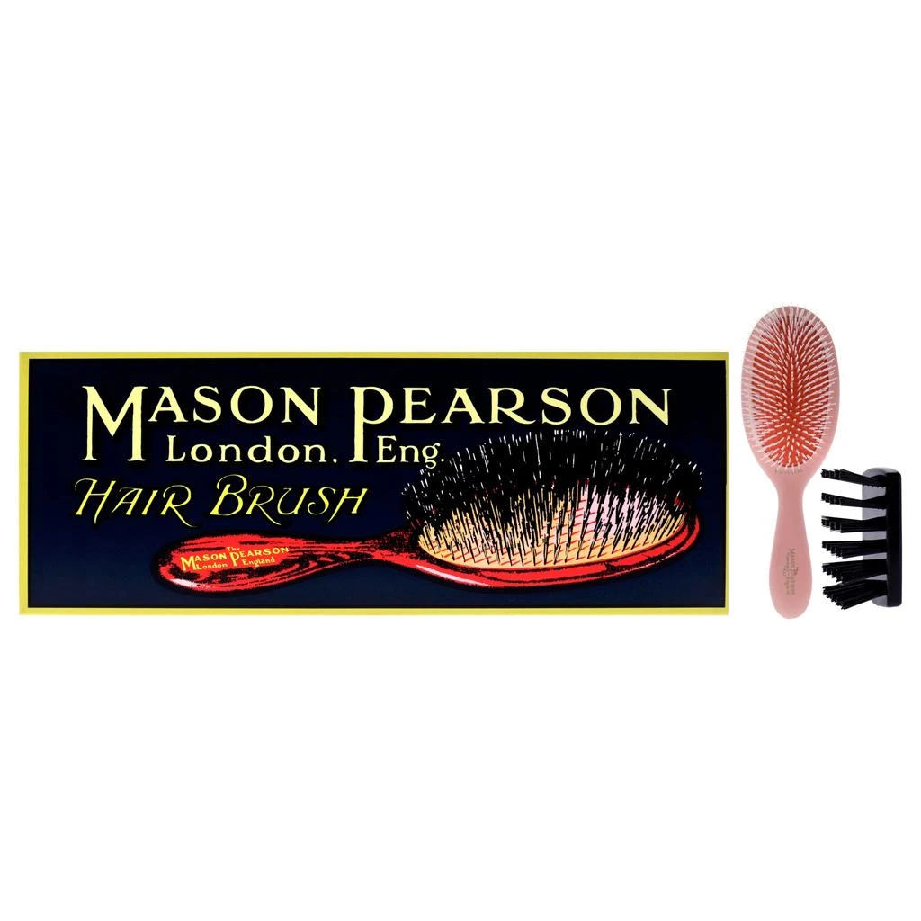 Mason Pearson Universal Nylon Brush - NU2 Pink by  for Unisex - 2 Pc Hair Brush, Cleaning Brush 1