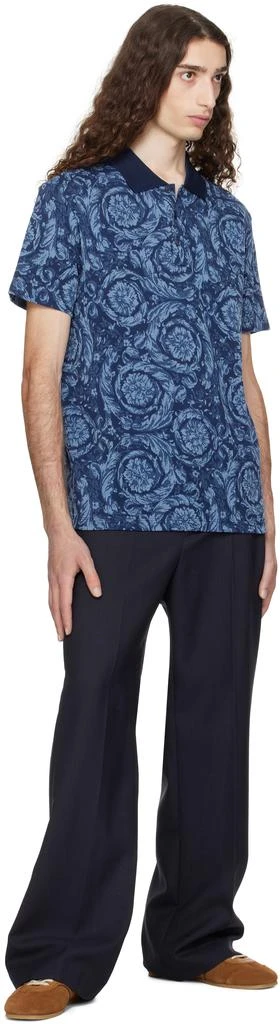 Versace Blue Barocco Polo 4