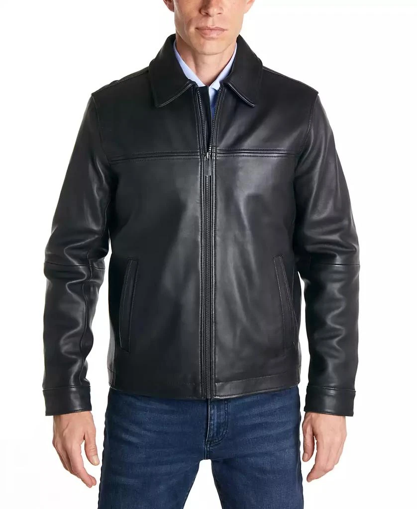 Perry Ellis Men
s Classic Leather Jacket