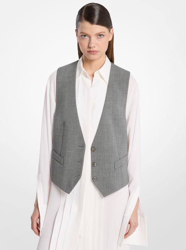 Michael Kors Stretch Wool Cropped Vest