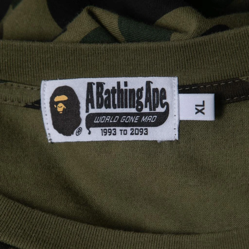 A Bathing Ape A Bathing Ape Military Green Camo Shark Print Cotton Crew Neck Half Sleeve T-Shirt XL 5