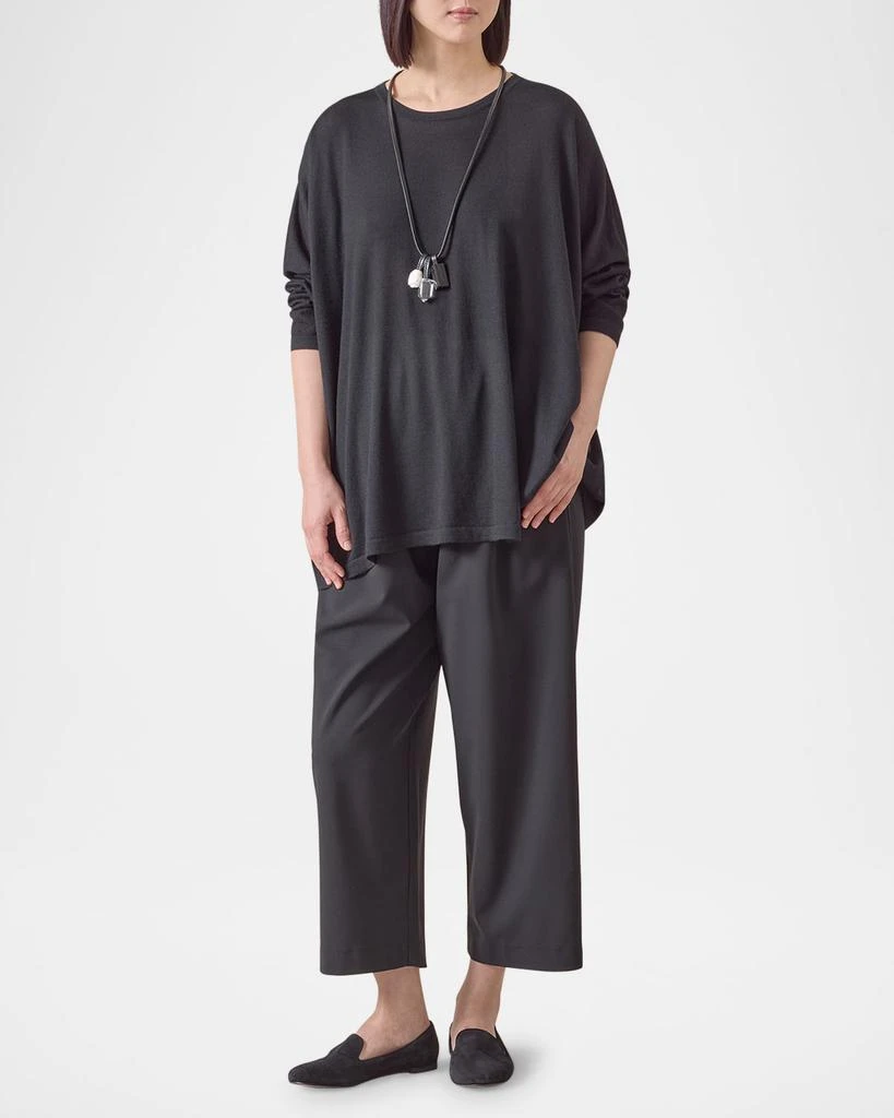 Eskandar Ultrafine Cashmere Wide Round-Neck Sweater (Mid Plus Length) 2