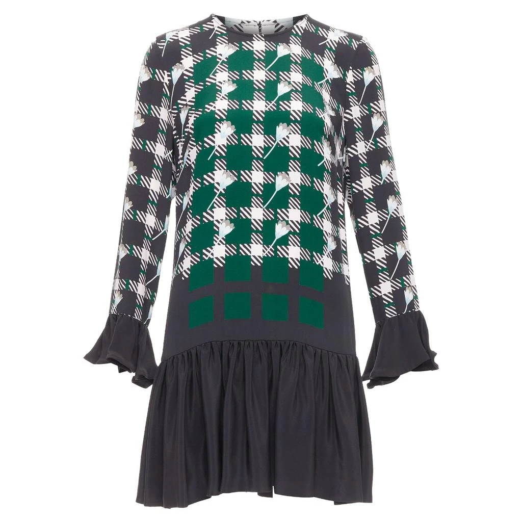 MARKUS LUPFER floral check drop waist dress 1