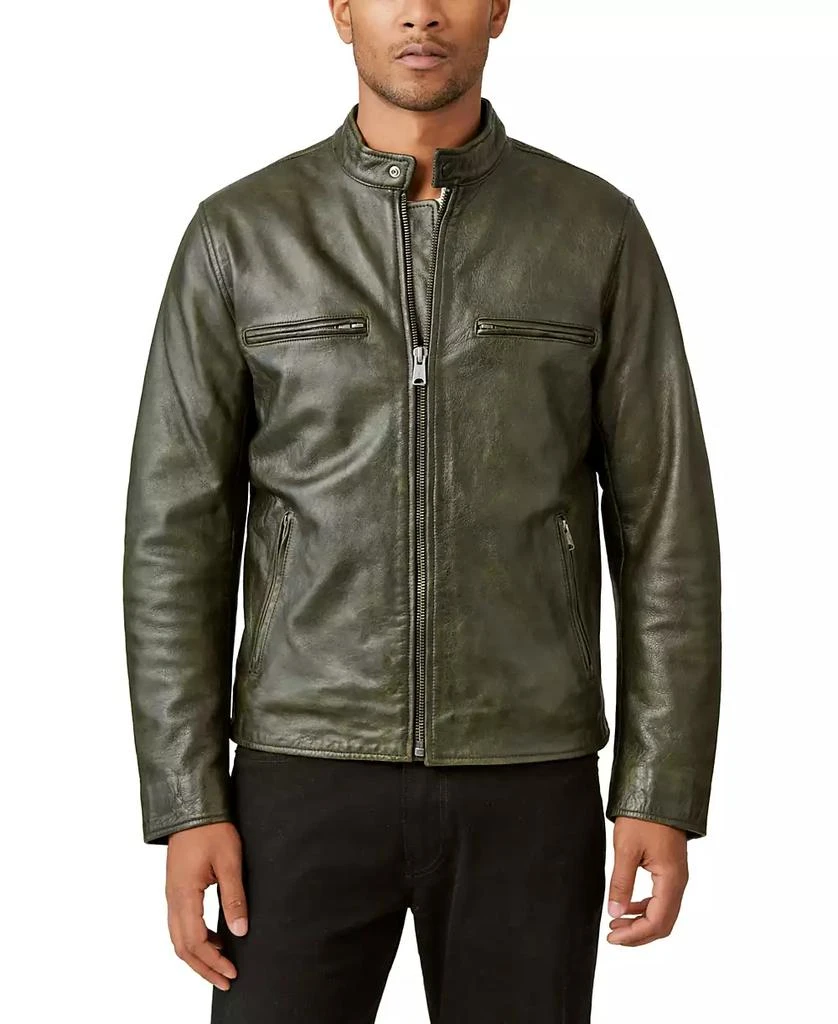 Lucky Brand Men's Washed Leather Zip-Front Bonneville Jacket 1