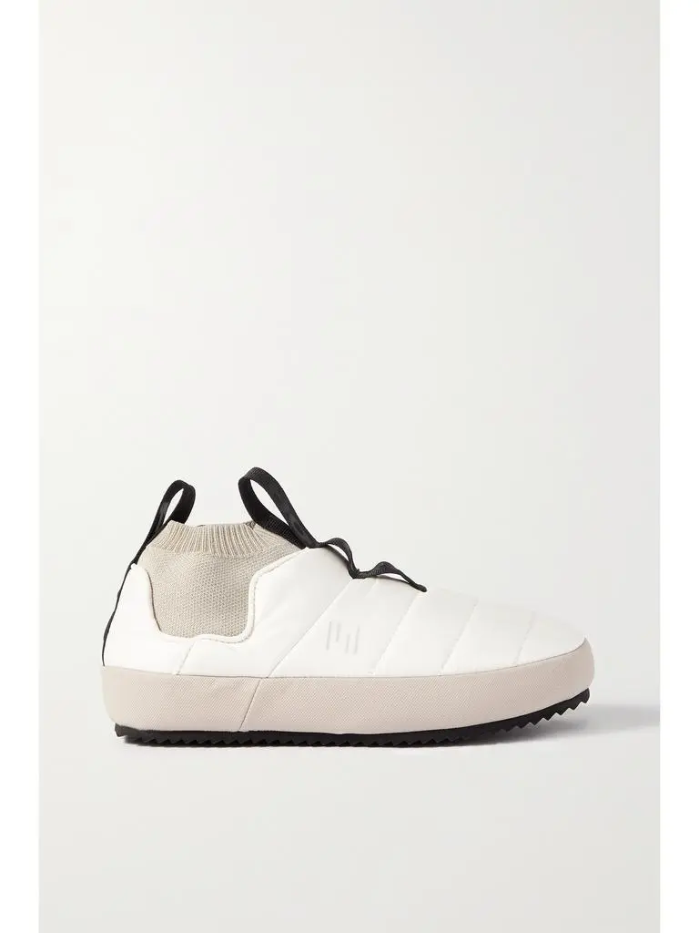 Holden Stretch-knit Trimmed Quilted Shell Slippers - Ivory