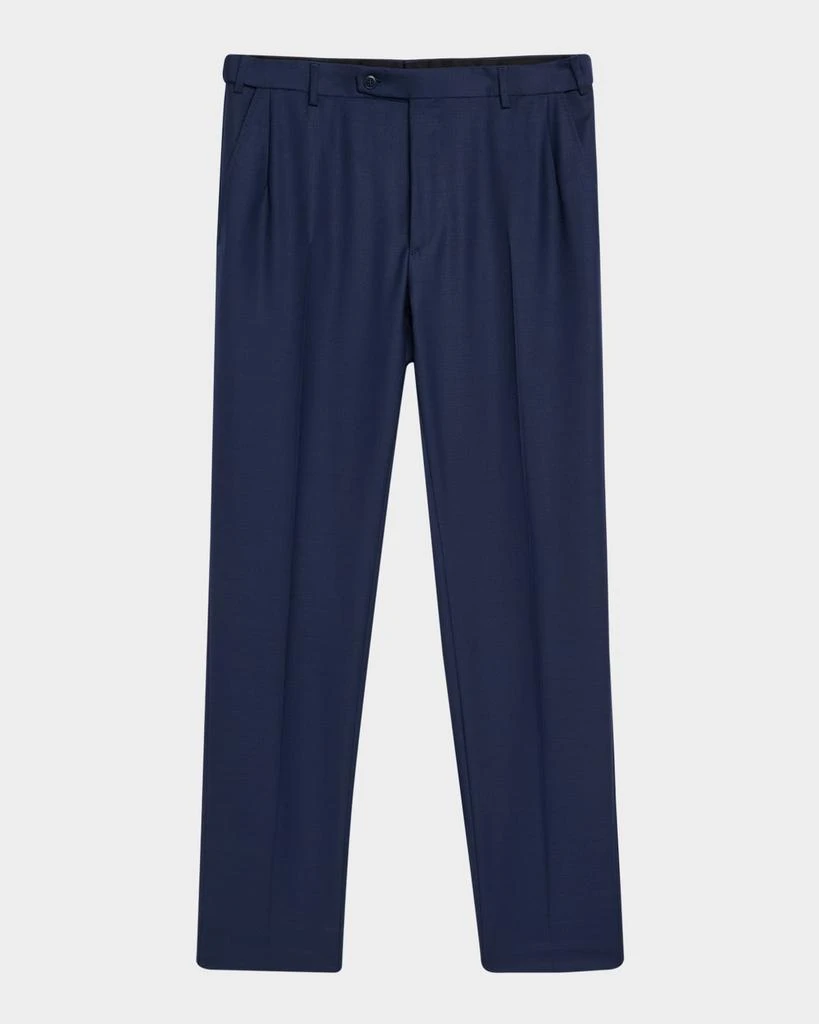 Brioni Men's Wool Textured Straight-Fit Formal Pants 1