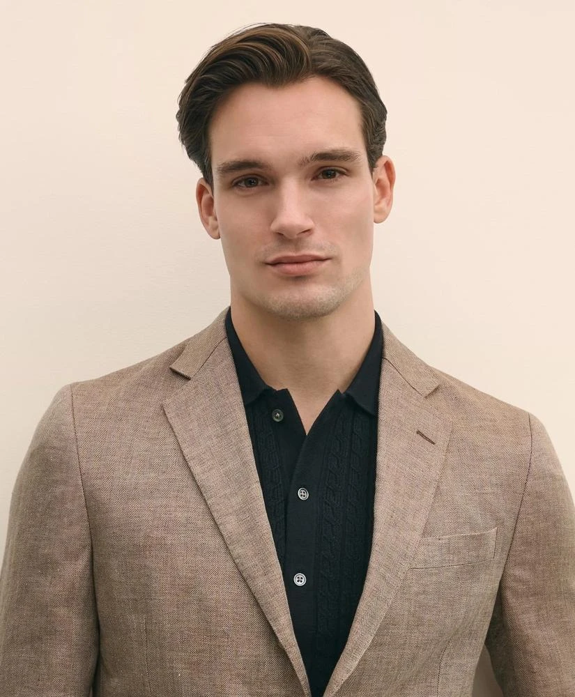 Brooks Brothers Classic Fit Linen 1818 Herringbone Sport Coat 2