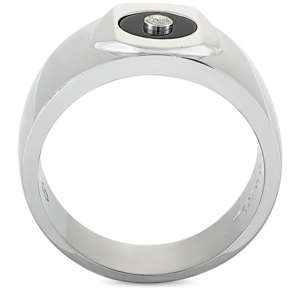 Charriol Sterling Silver Diamond and Onyx Ring