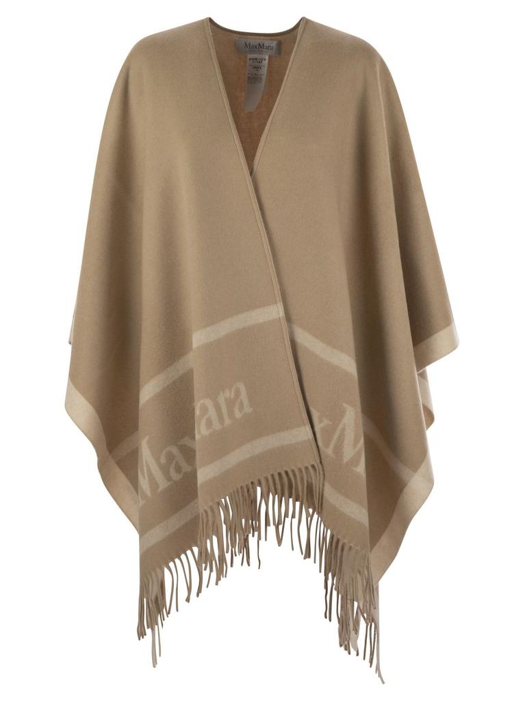 Max Mara Max Mara Hilde Logo Detailed Fringed Cape