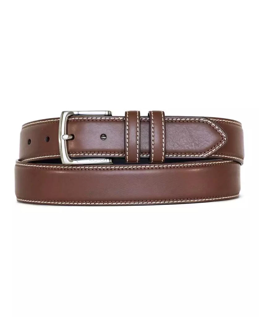 Nautica Men's Logo Inlay Ornament Leather Belt 1