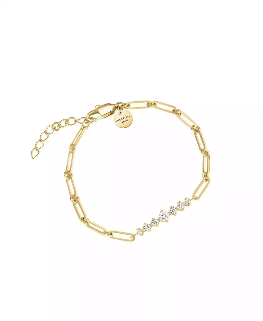 Rosefield Crystal Bar Bracelet In 14K Yellow Gold Plated Stainless Steel