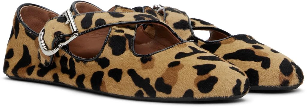 Alaïa Brown & Black Criss Cross Ballerina Flats 4