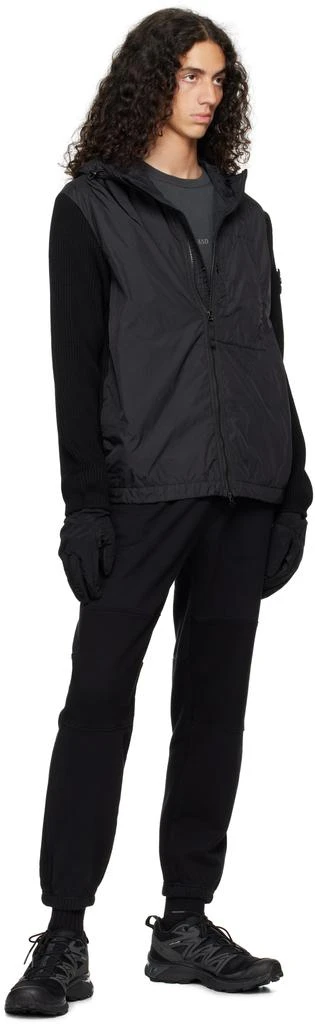 Stone Island Black Embroidered Gloves 3