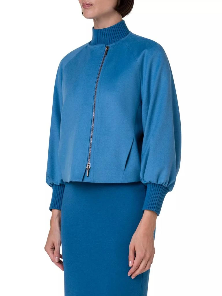 Akris Wool-Blend Crop Bomber Jacket 4