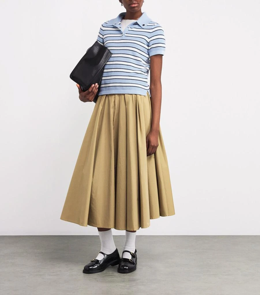Maje Stripe Cropped Polo Shirt 2