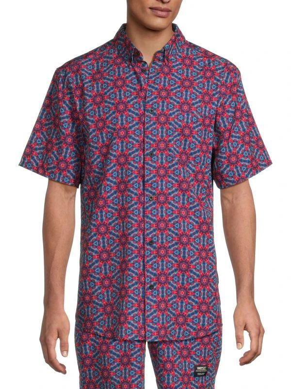 WeSC Oden ​Mosaic Print Button-Front Shirt 1