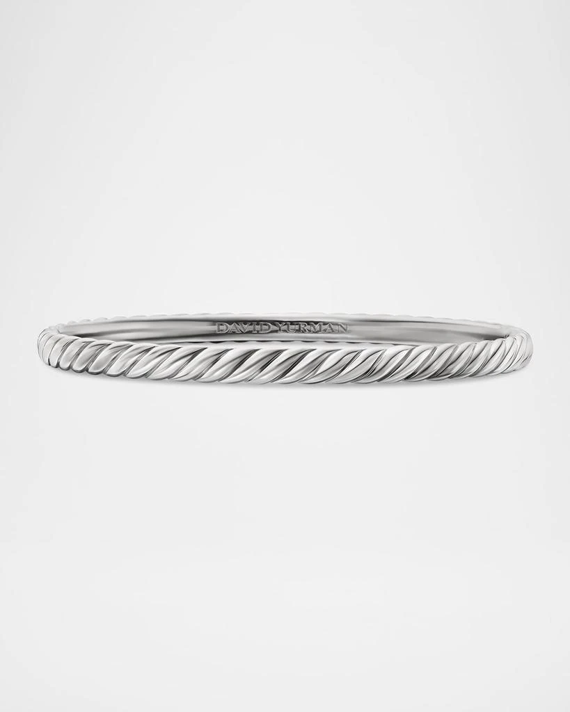 David Yurman Sculpted Cable Bracelet in 18K White Gold, 4.5mm