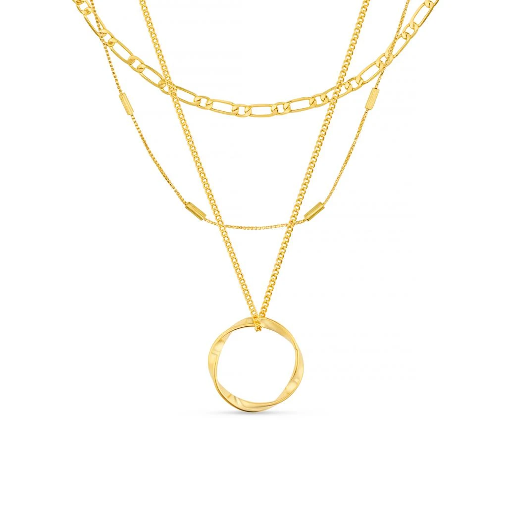 Orelia London Open Circle Three Row Necklace 1