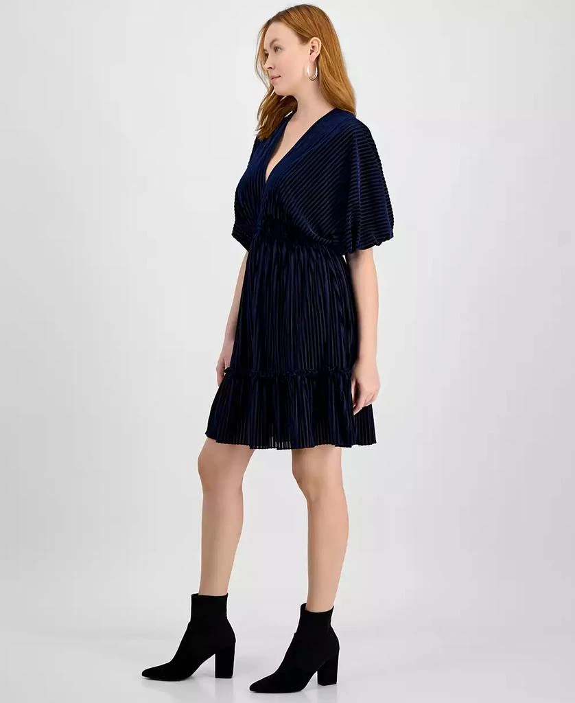 Taylor Women's Velvet Burnout Smocked Fit & Flare Dress 3