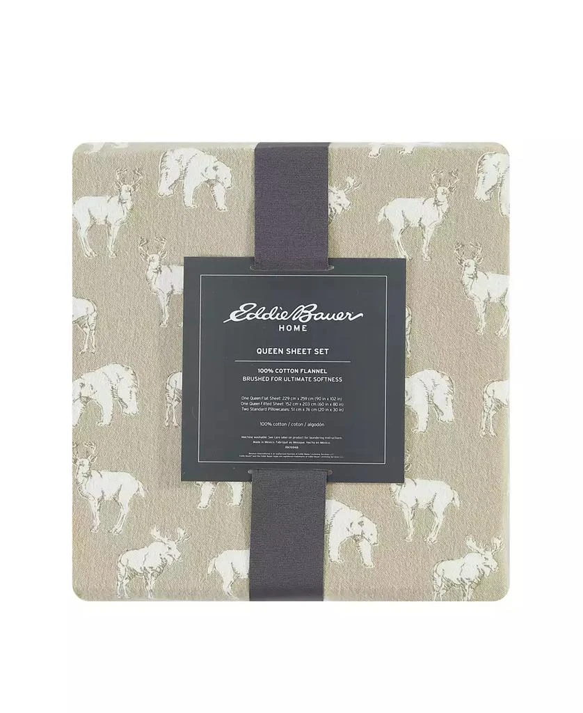 Eddie Bauer Printed Cotton Flannel 3-Pc. Sheet Set, Twin XL 5