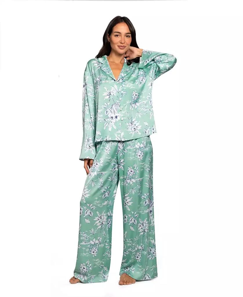 Midnight Bakery Women
s Long-Sleeve Sleep Top 
Pants, 2-Piece Set
