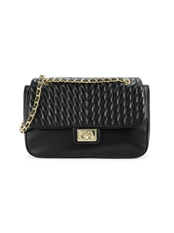 Karl Lagerfeld Paris Agyness Leather Shoulder Bag 1