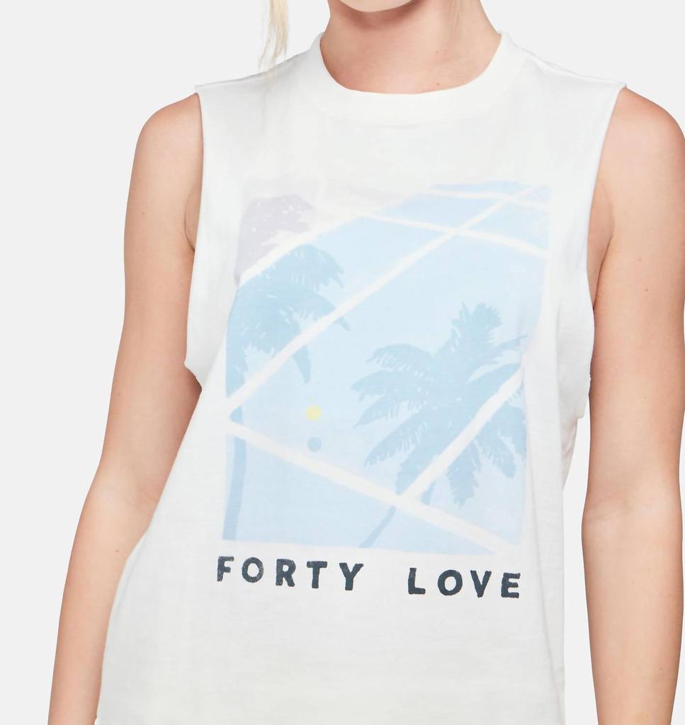 Wildfox Forty Love Riley Tank Top In Clean White