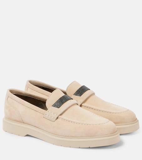 Brunello Cucinelli Monili suede penny loafers 1