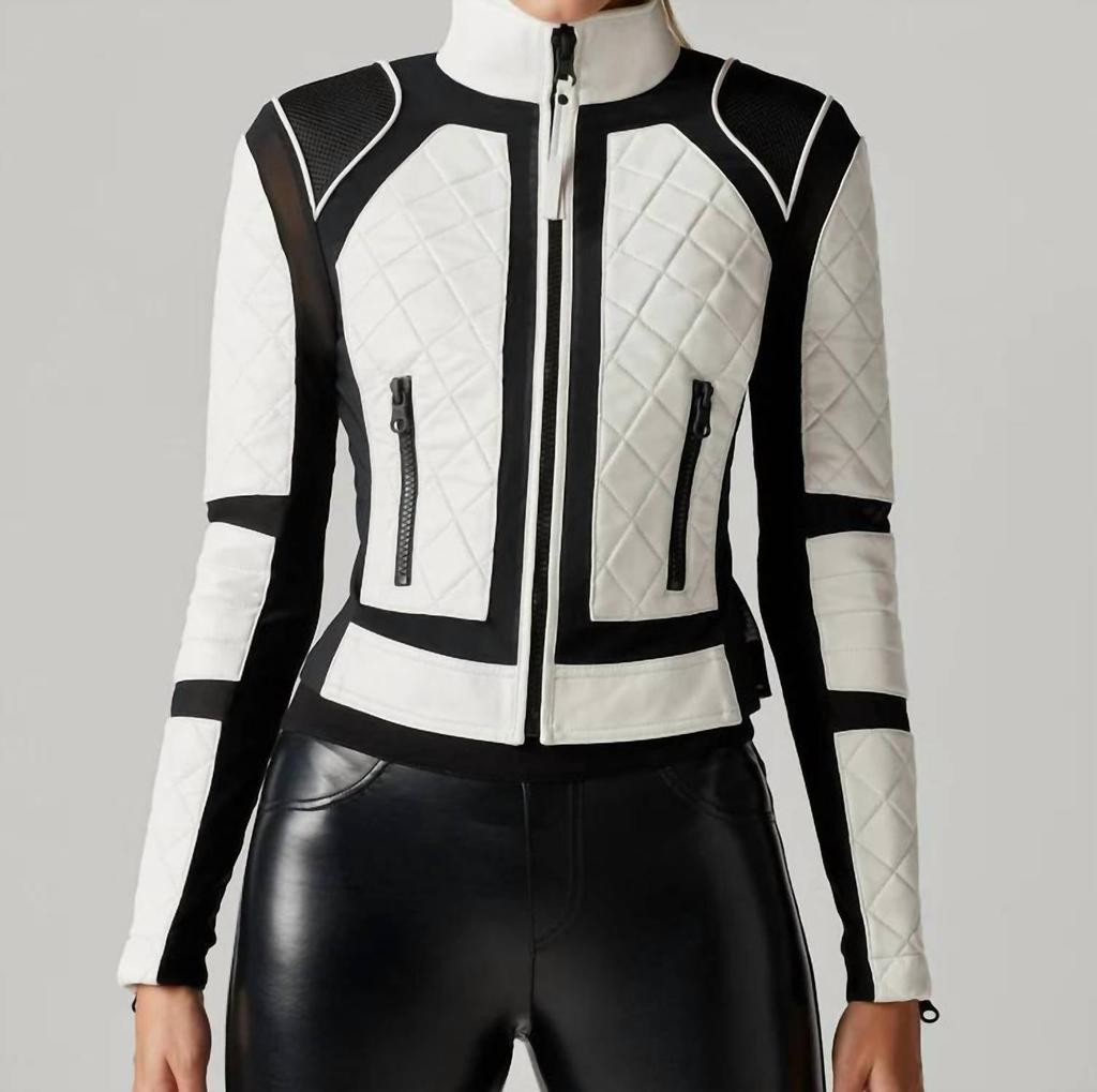 Blanc Noir Blanc Noir - Leather Moto Mesh Jacket