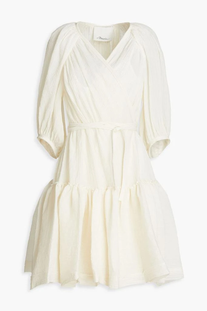 3.1 PHILLIP LIM Ruffled cotton-blend crepon mini wrap dress 1