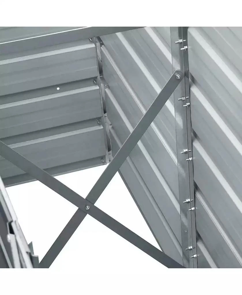 vidaXL Raised Bed Grey Galvanized steel 94.5 x 15.7 x 17.7 in Durable 3