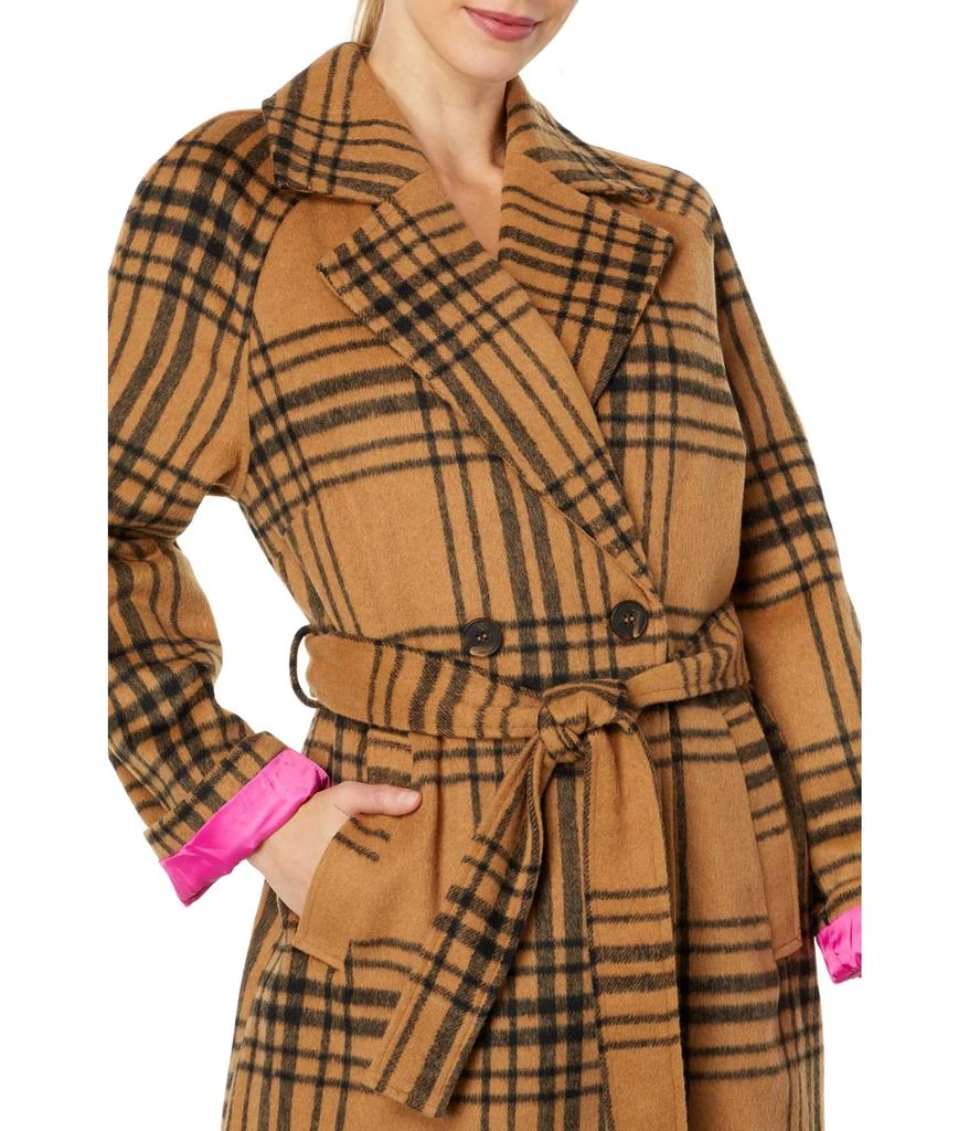 Avec Les Filles Belted Plaid Coat 3