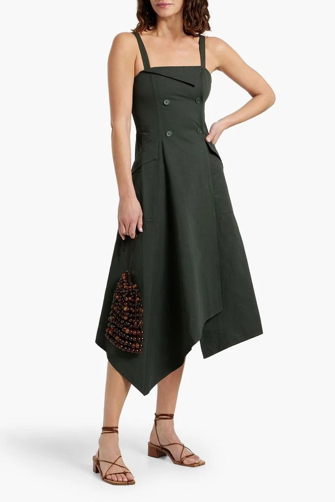 A.L.C. Scarlett asymmetric cotton and linen-blend midi dress 2