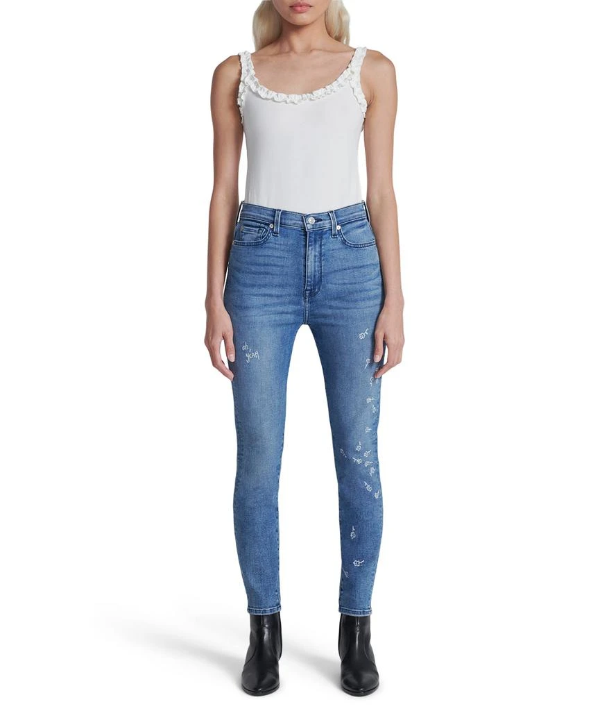 7 For All Mankind High-Waisted Ankle Skinny in Dulce 1