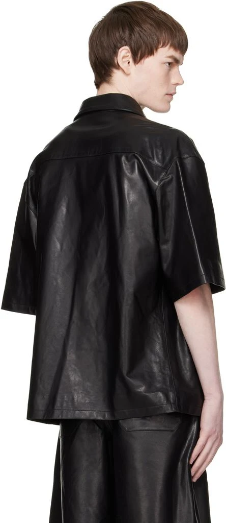 AMIRI Black MA Oversized Leather Shirt 3