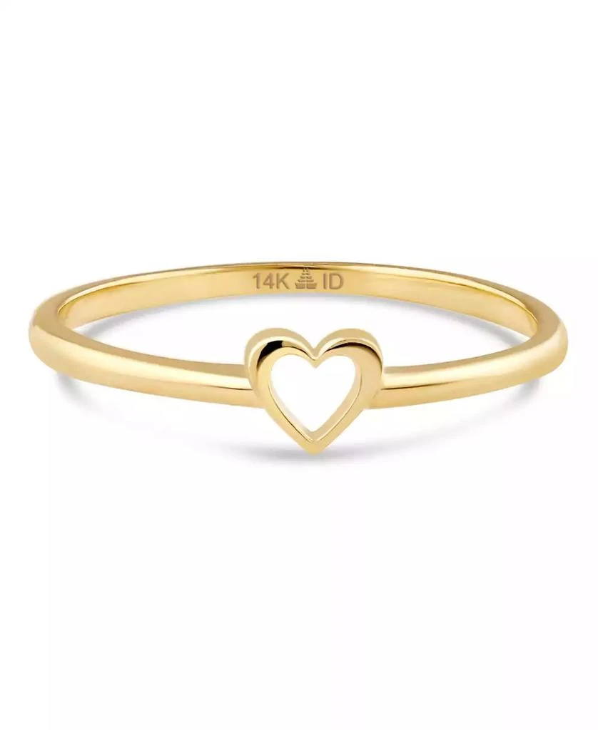 DEVATA Open Heart Ring in 14K Gold, approx. 1.0 grams.