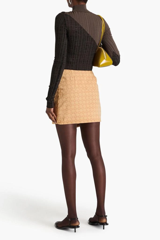 Nanushka Asymmetric logo-print denim mini wrap skirt 3