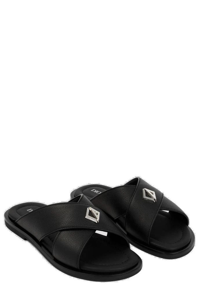 Dior Homme
Logo Plaque Open-Toe Sandals size 40 (US 7) . Dior Homme Blue Monogram Cloth Slides Size 40 EU main image 3